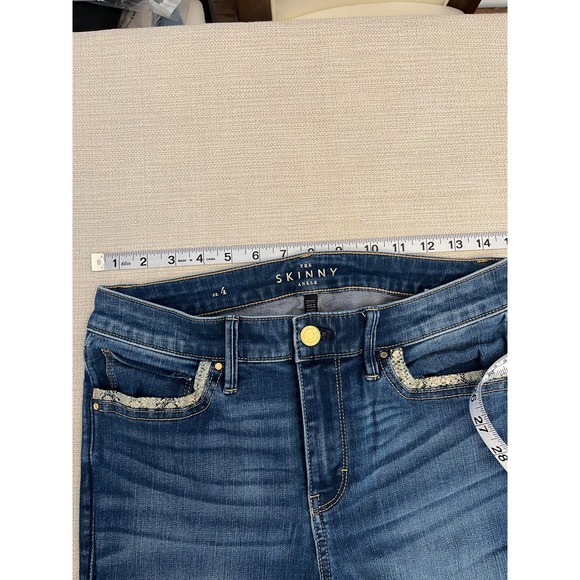 WHBM Skinny Ankle Jeans with Snakeskin trimming - Picture 3 of 7